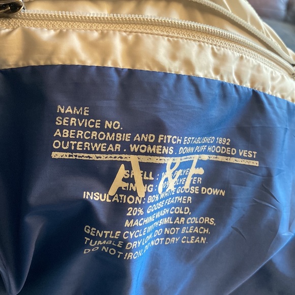 Vintage ABERCROMBIE Hooded Zip-Up Down Puffer Vest - Picture 4 of 5